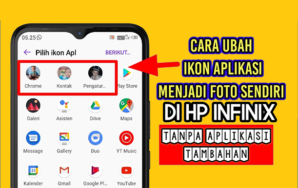 Cara Mengubah Ikon Aplikasi Menjadi Foto Sendiri Tanpa Aplikasi Di HP Infinix