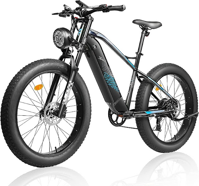 FREESKY Adults Fat Tire Electric Mountain Bike Mountain-Bikes