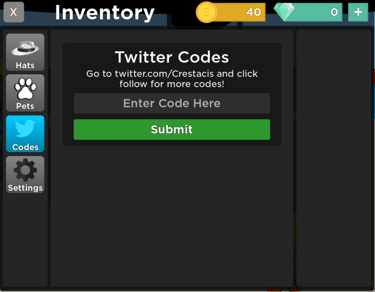 Where to enter codes