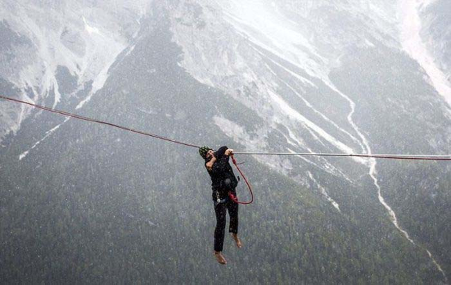 When you lose your balance that far out on the line, you've got no choice but to pull yourself back up and start again. - Camping Is One Thing, But What These People Are Doing? It's Just Crazy.