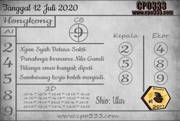  Prediksi Hongkong Tanggal 12 Juli 2020