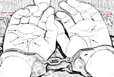 Handcuffed man sketch