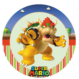 Super Mario Bros Party Toppers or Free Printable Candy Bar Labels. 