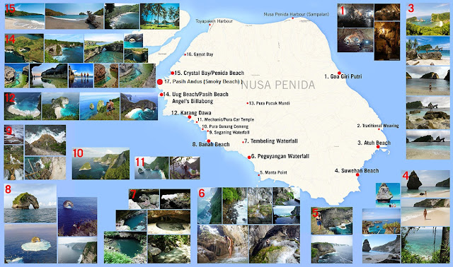 nusa penida tourism map