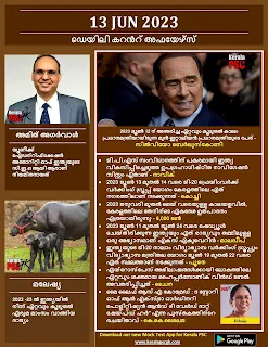 Daily Current Affairs in Malayalam 13 Jun 2023