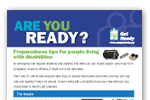 Get Ready has new fact sheets for people living with disabilities