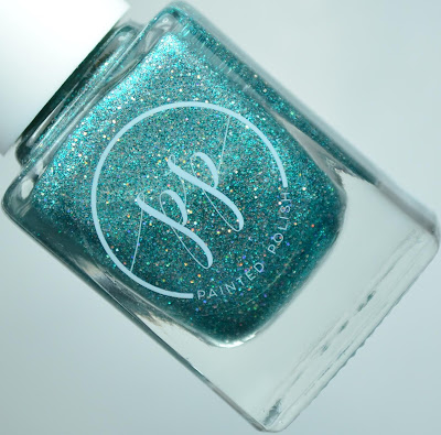 teal nail polish bottle