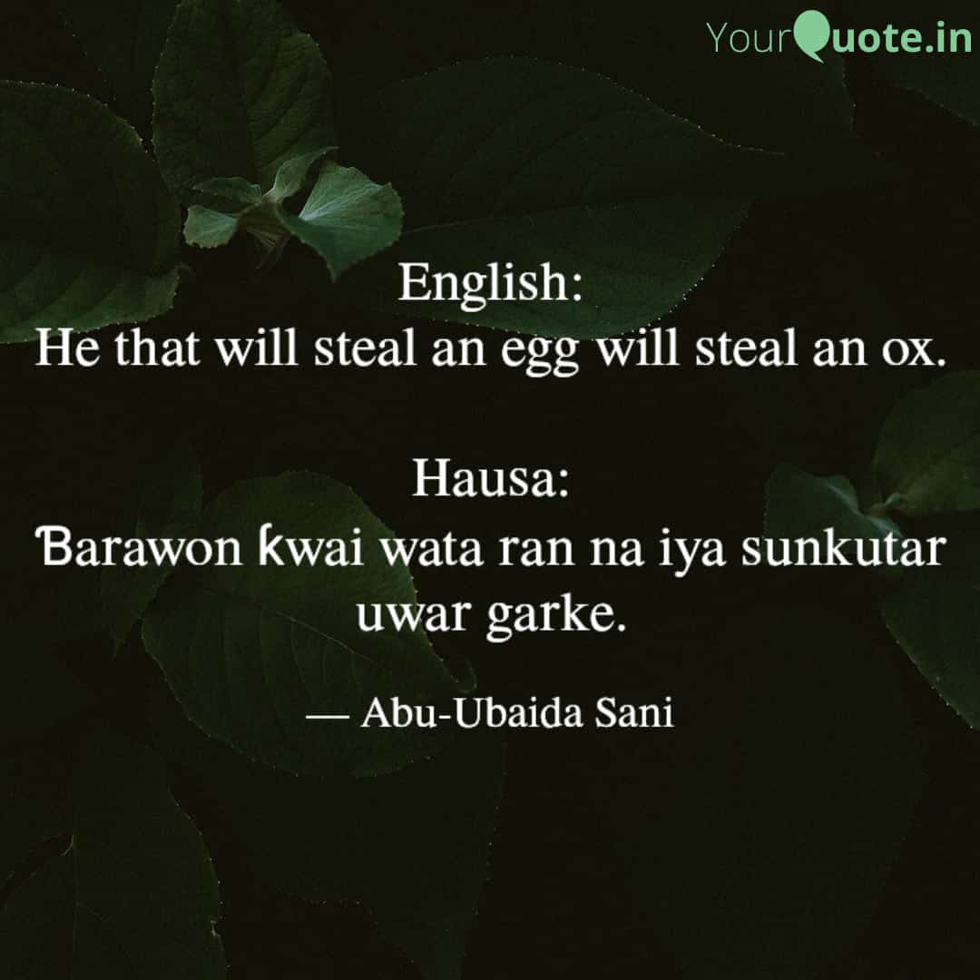 Proverbs Translation English to Hausa