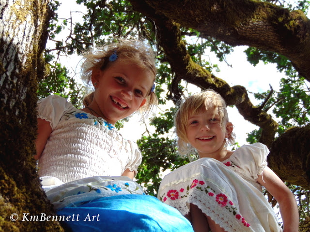 Pittman girls in tree