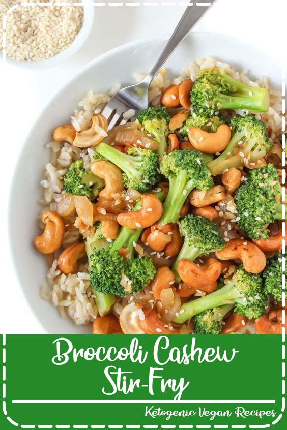 Easy, lightened-up Broccoli Cashew Stir-Fry makes a satisfying 30-minute weeknight meal! A healthy oil-free stir-fry with fresh flavors of garlic & ginger
