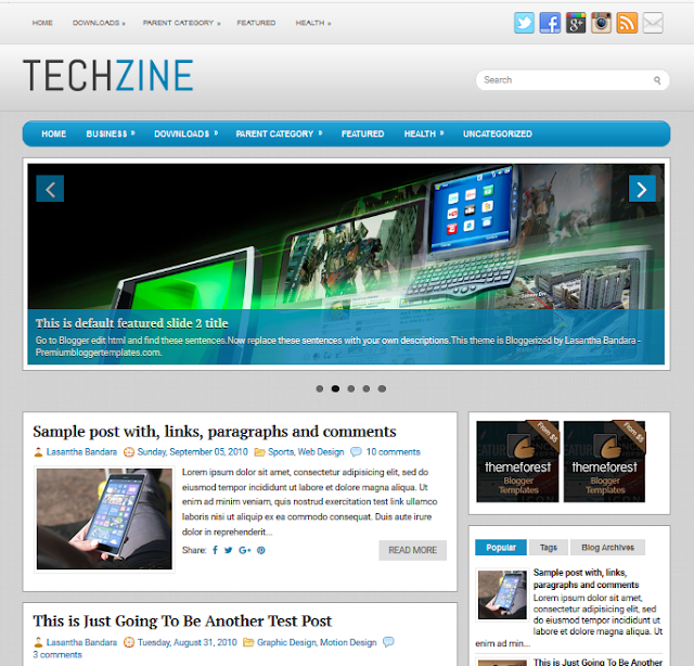 TechZine Responsive Blogger Template