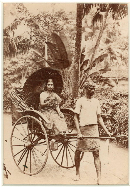 Man Pulling a Lady in a Rickshaw - c1880