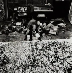 Jackson Pollock photo painting in action