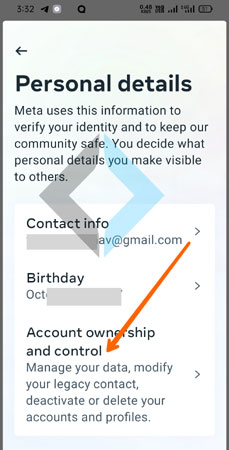 click account ownership and control