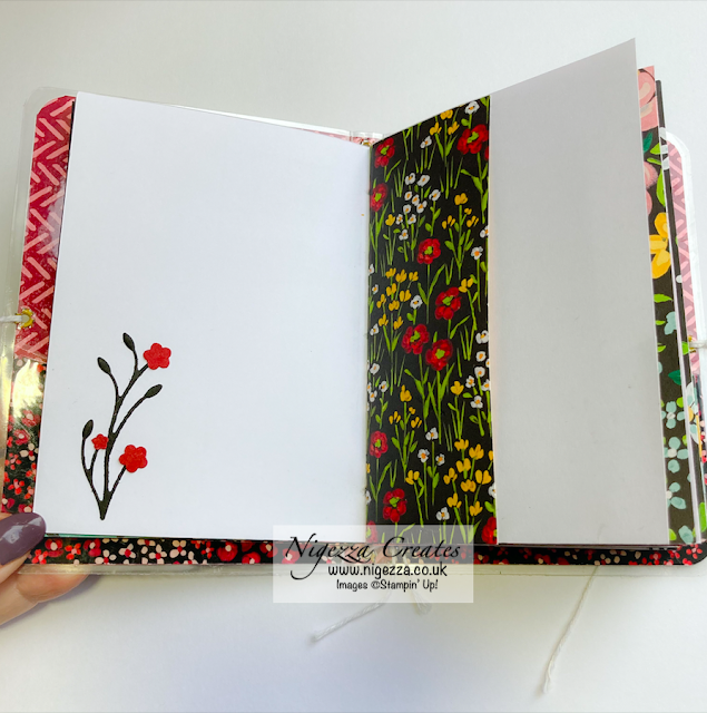 Mini Traveler's Notebook Using Stampin' Up! Flower & Field DSP