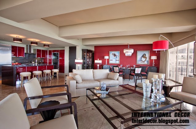 decorate with red, red interior