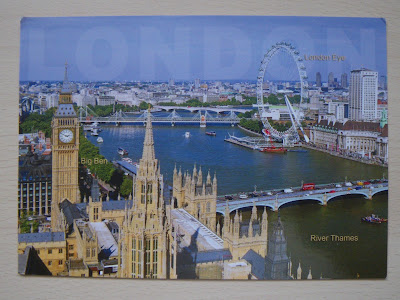 Postal de Londres: Big Ben y The London Eye