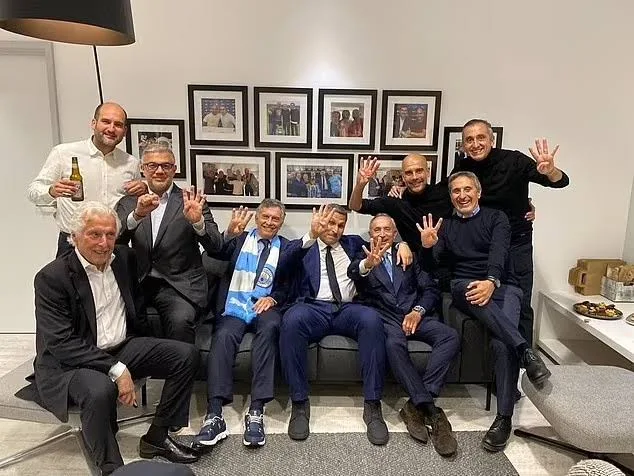Pep Guardiola and Man City staff tease Real Madrid with ‘four’ celebration