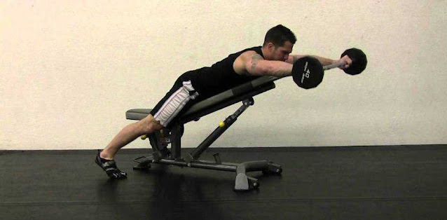 Incline barbell front raise