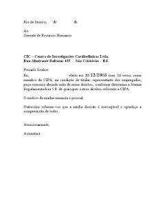 carta de desligamento