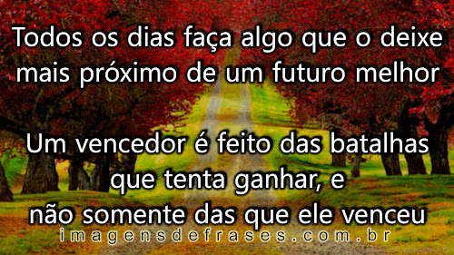 Todos os dias faça algo que o deixe mais próximo de um futuro melhor