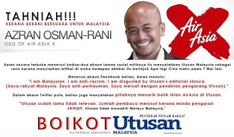 ketua pegawai eksekutif AirAsia X Azran Osman-Rani.