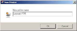 Give a name to the new FTP printer