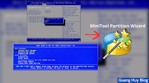 Phân chia, set active, nạp boot phân vùng bằng MiniTool Partition Wizard