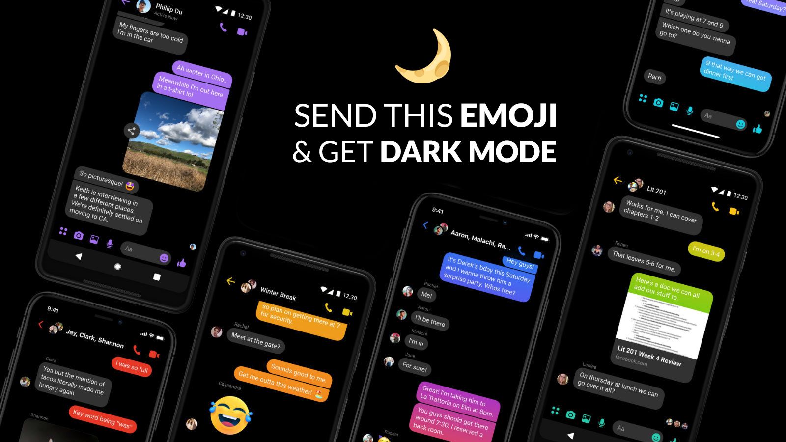 how to get dark mode on messenger