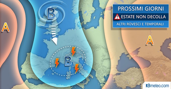 3BMeteo: ''L'estate non decolla, altri temporali e nubifragi in settimana''