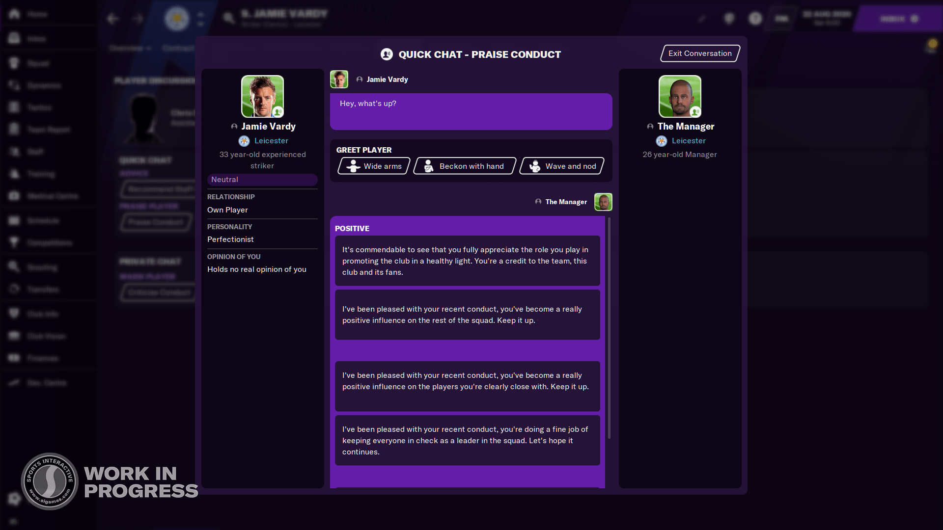 Football Manager 2021 Screenshots - Quick Chat