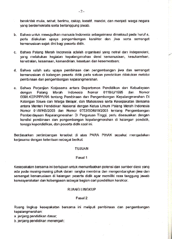 Dasar Hukum Pelaksanaan Pembinaan PMR di Sekolah - Harlona
