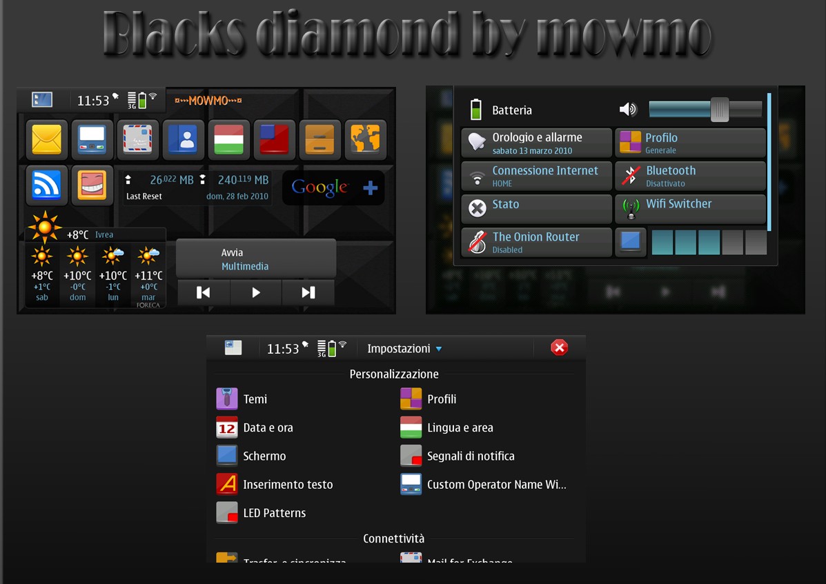 Nokia Themes Free Download Black Diamonds by mowmo for Nokia N900 ...