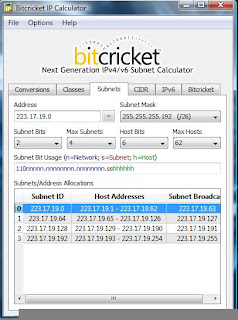 Bitcricket - IP Subnet Calculator V1.1