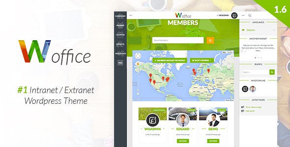 Download Woffice v1.6.0 Intranet Extranet WordPress Theme Free