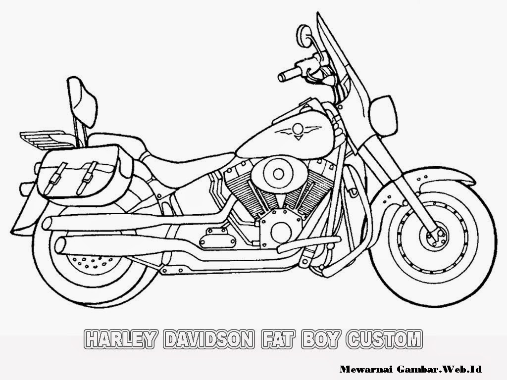 Mewarnai Gambar  Motor  Harley Davidson Mewarnai Gambar 