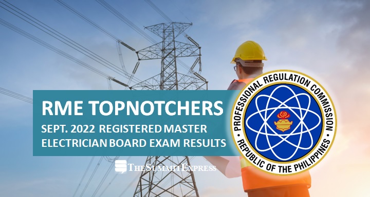 TOP 10: Registered Master Electrician RME board exam result September 2022