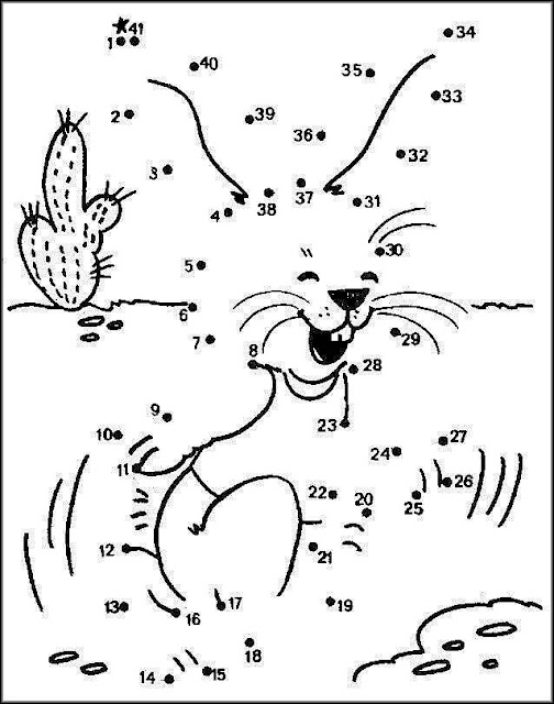 Dibujo de Conejo para unir con puntos y colorear