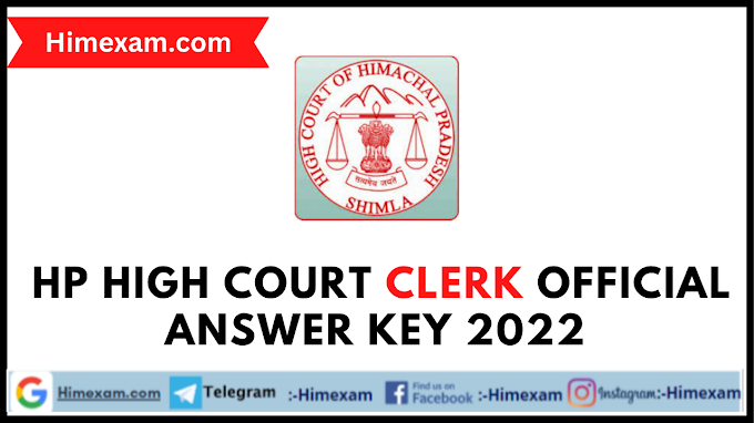 HP High Court Clerk Official Answer key 2022