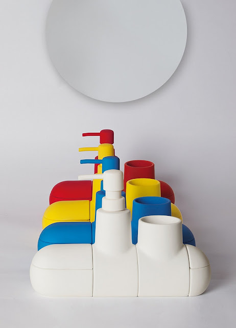 Yellow Submarine Porcelain Bathroom Accessory Set From Seletti