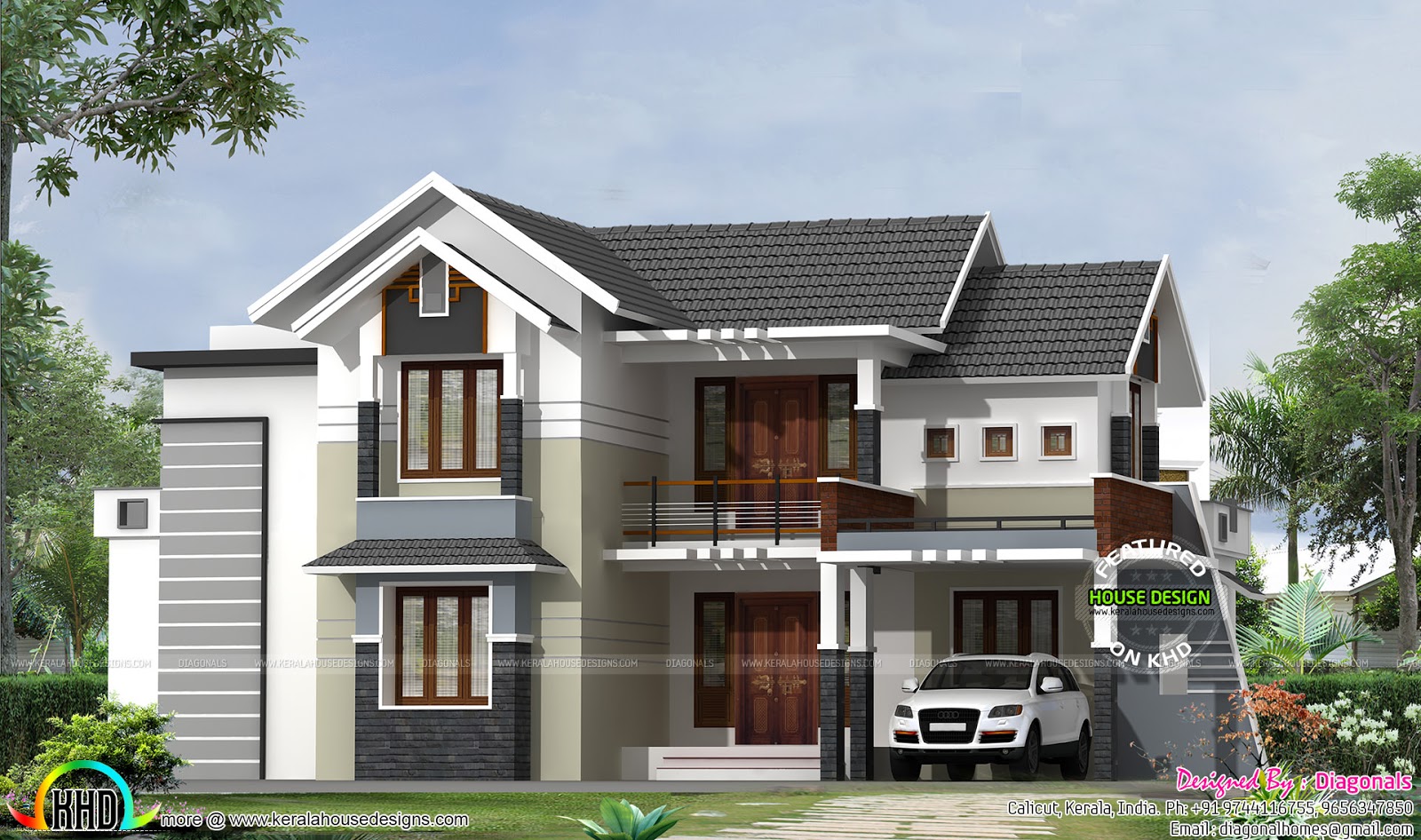  Modern mix traditional house architecture Kerala home 
