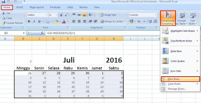 Cara Menghias Kalender dengan Ms Excel yang Mudah