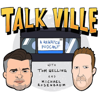 graphic with two men's faces and the words Talk Ville on top