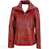 Dark Red Leather Fashion Jacket for $139.30