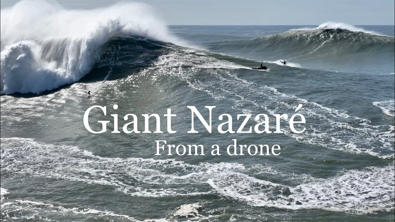 A Giant historic day at Nazaré from a drone - Biggest day of last winter