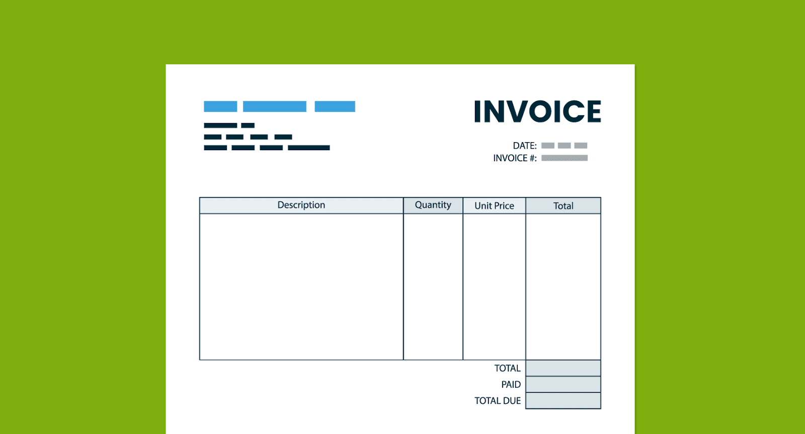 Free Blank Invoice Template for Excel