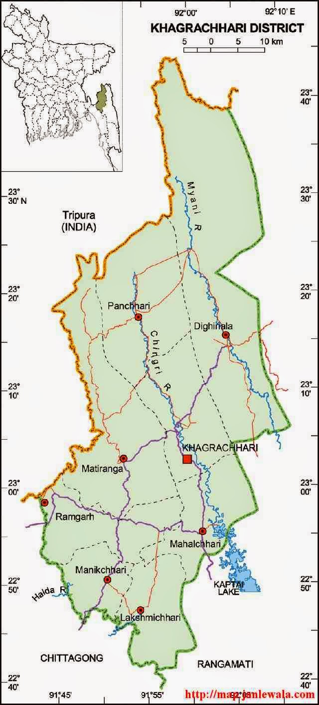 khagrachhari zila map of bangladesh
