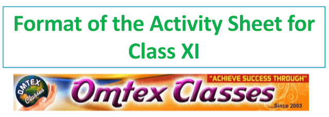 Annual Format of the Activity Sheet for Class XI