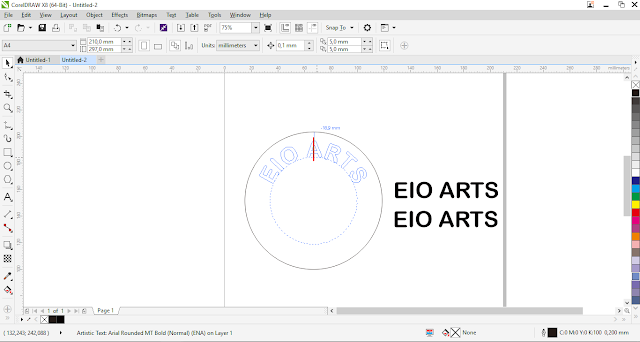 Cara Membuat Teks Melingkar di Corel Draw