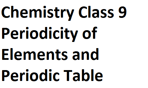 Matric Notes Chemistry Class 9 Periodicity of Elements and Periodic Table matric notes